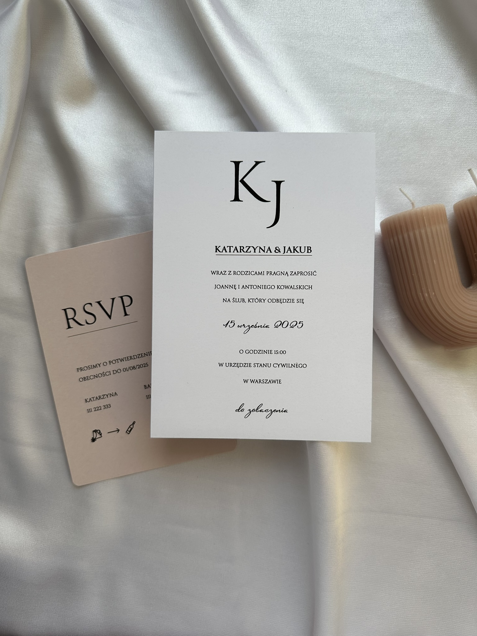 Zaproszenie ślubne minimalistyczne cartita wedding