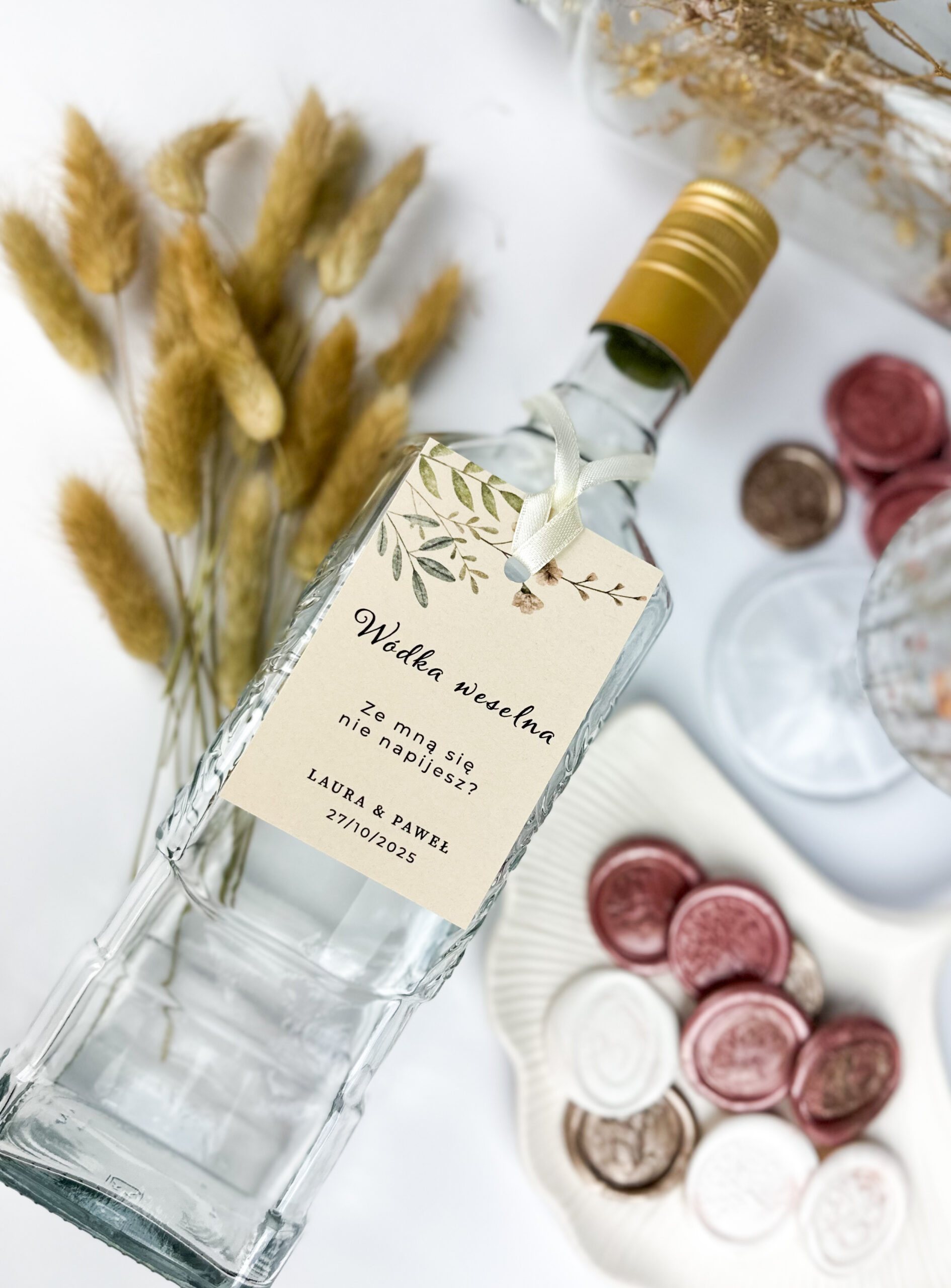 Zawieszka na alkohol "Z delikatnymi kwiatami - obrazek 3