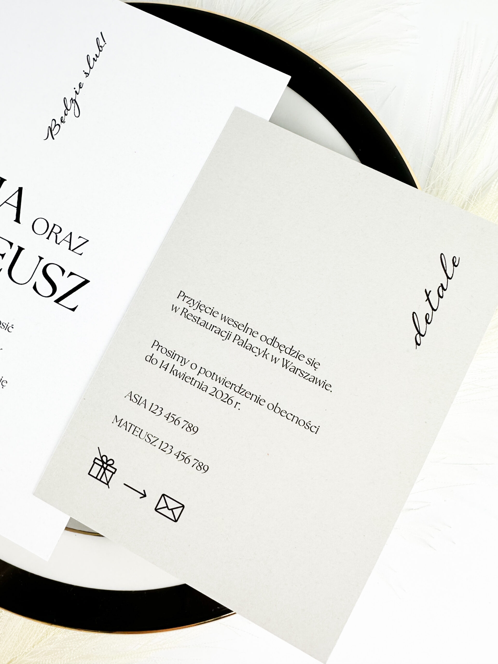 Zaproszenie ślubne minimalistyczna elegancja