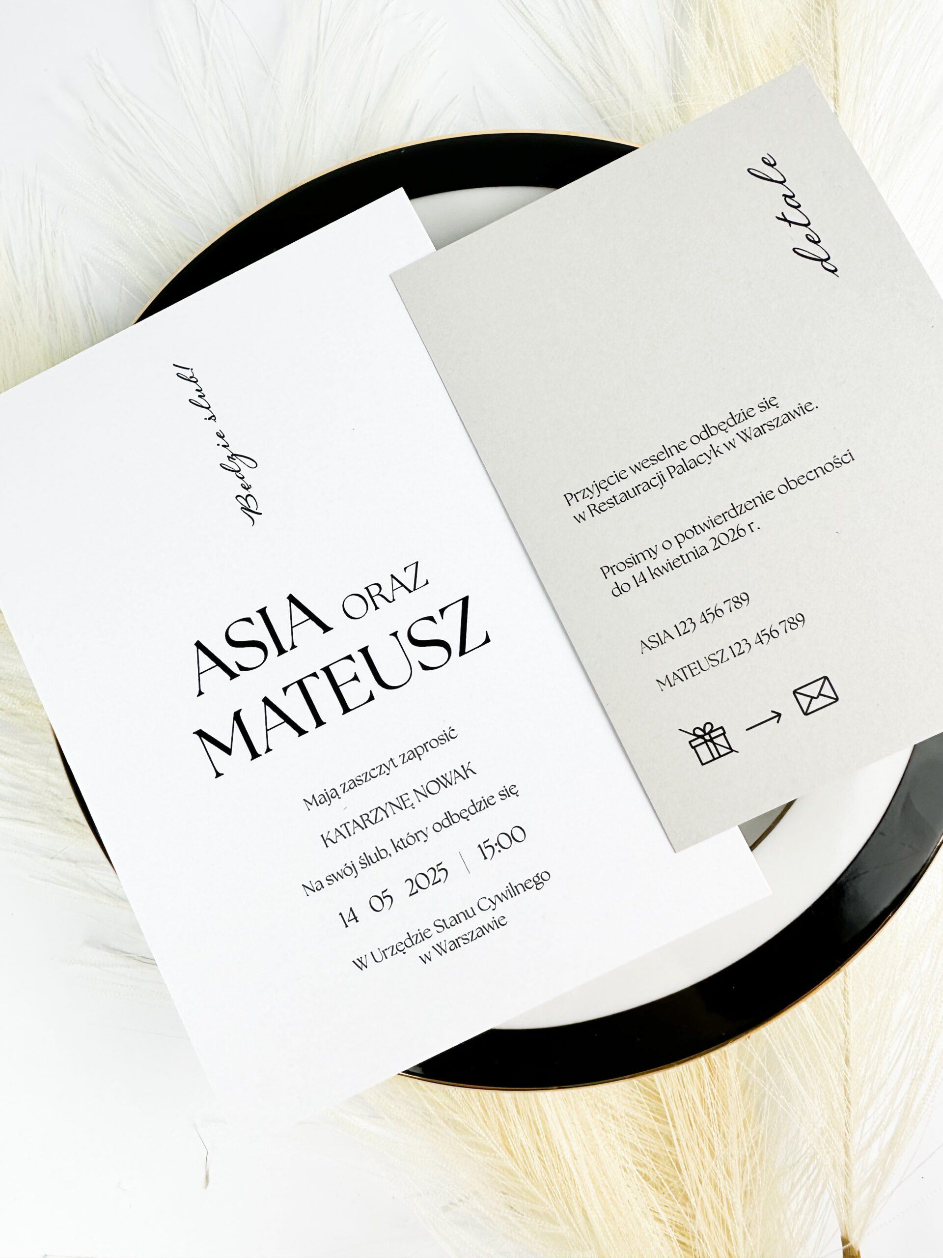 Zaproszenie ślubne minimalistyczna elegancja