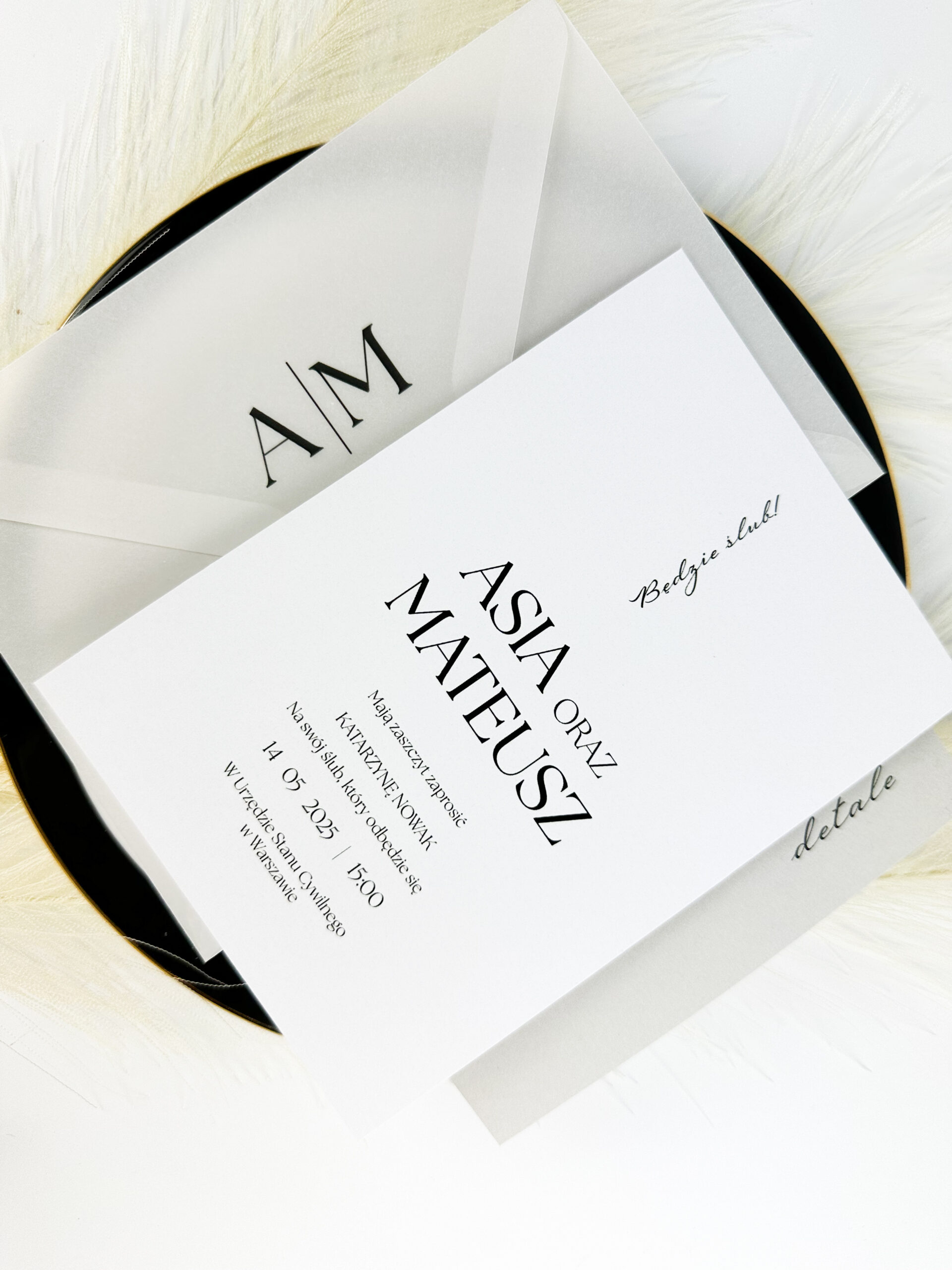Zaproszenie ślubne minimalistyczna elegancja