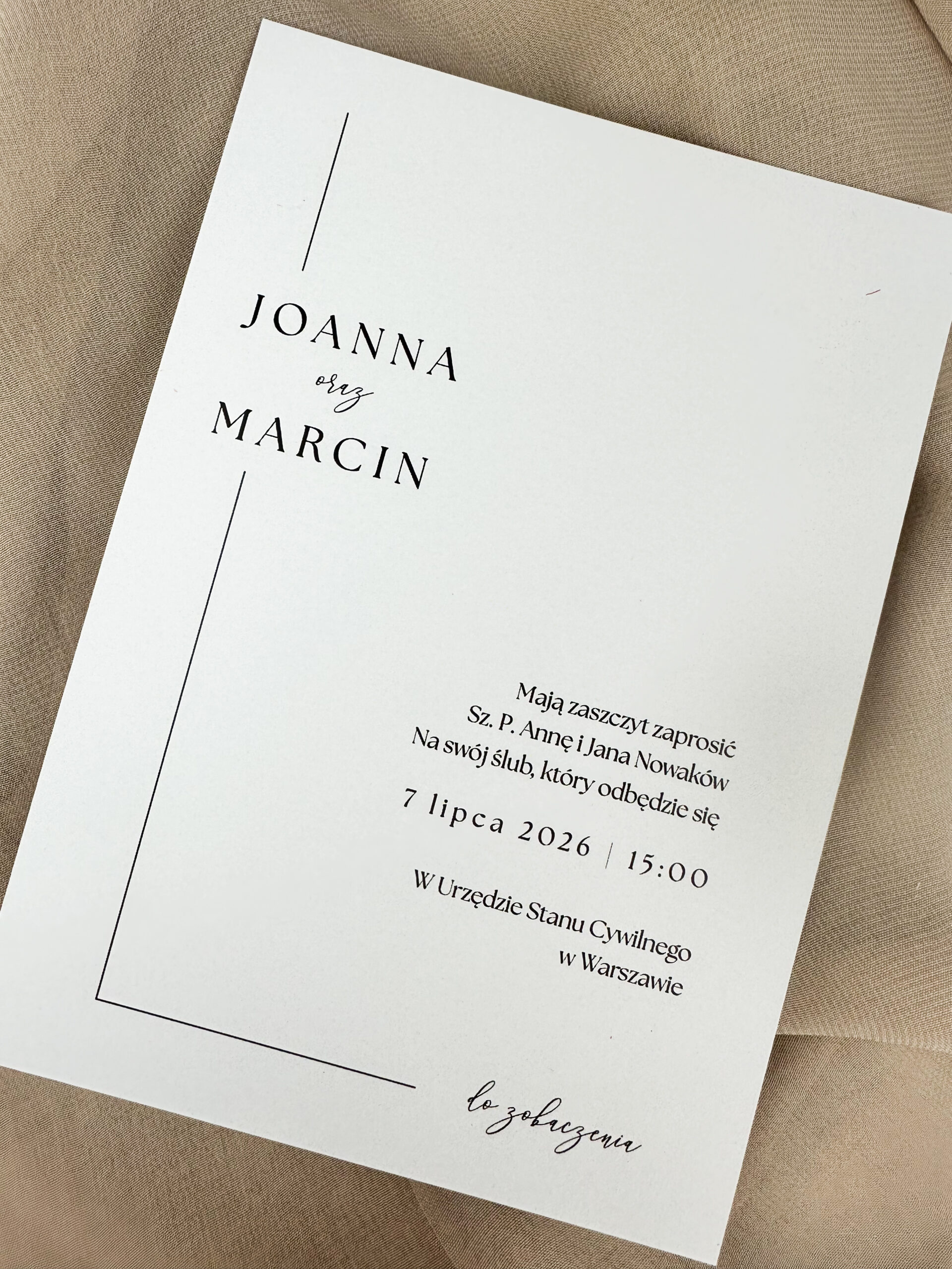 Zaproszenie ślubne minimalistyczne, zaproszenia ślubne minimalistyczne, zaproszenie ślubne eleganckie, zaproszenie ślubne glamour