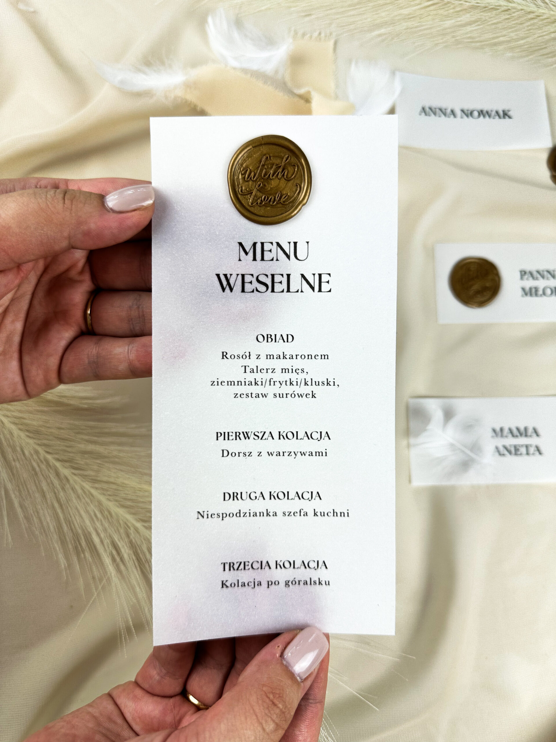 Menu weselne z kalki