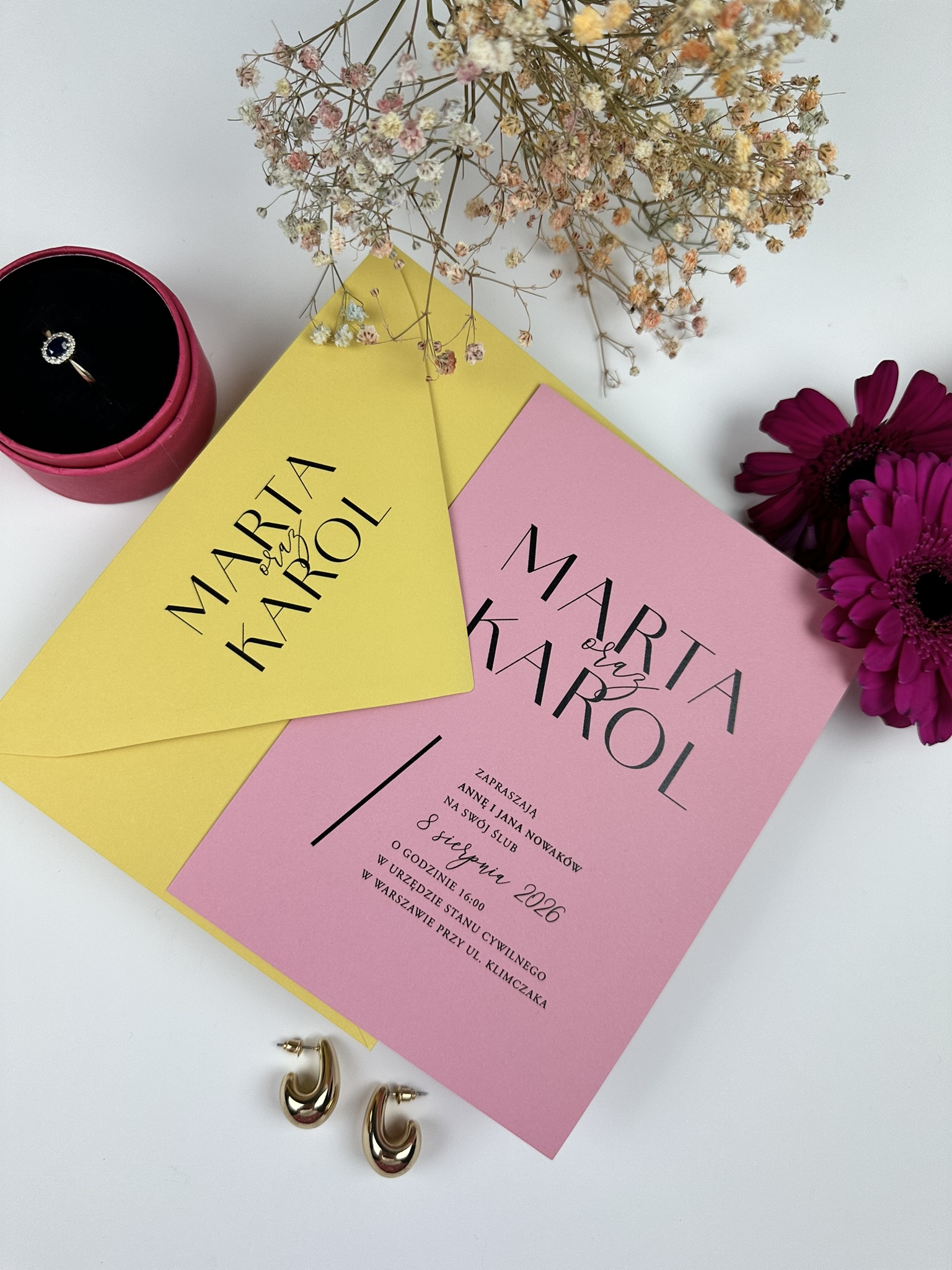 Zaproszenia ślubne minimalistyczne, zaproszenia ślubne eleganckie, zaproszenia ślubne