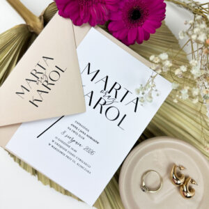 Zaproszenia ślubne minimalistyczne, zaproszenia ślubne eleganckie, zaproszenia ślubne