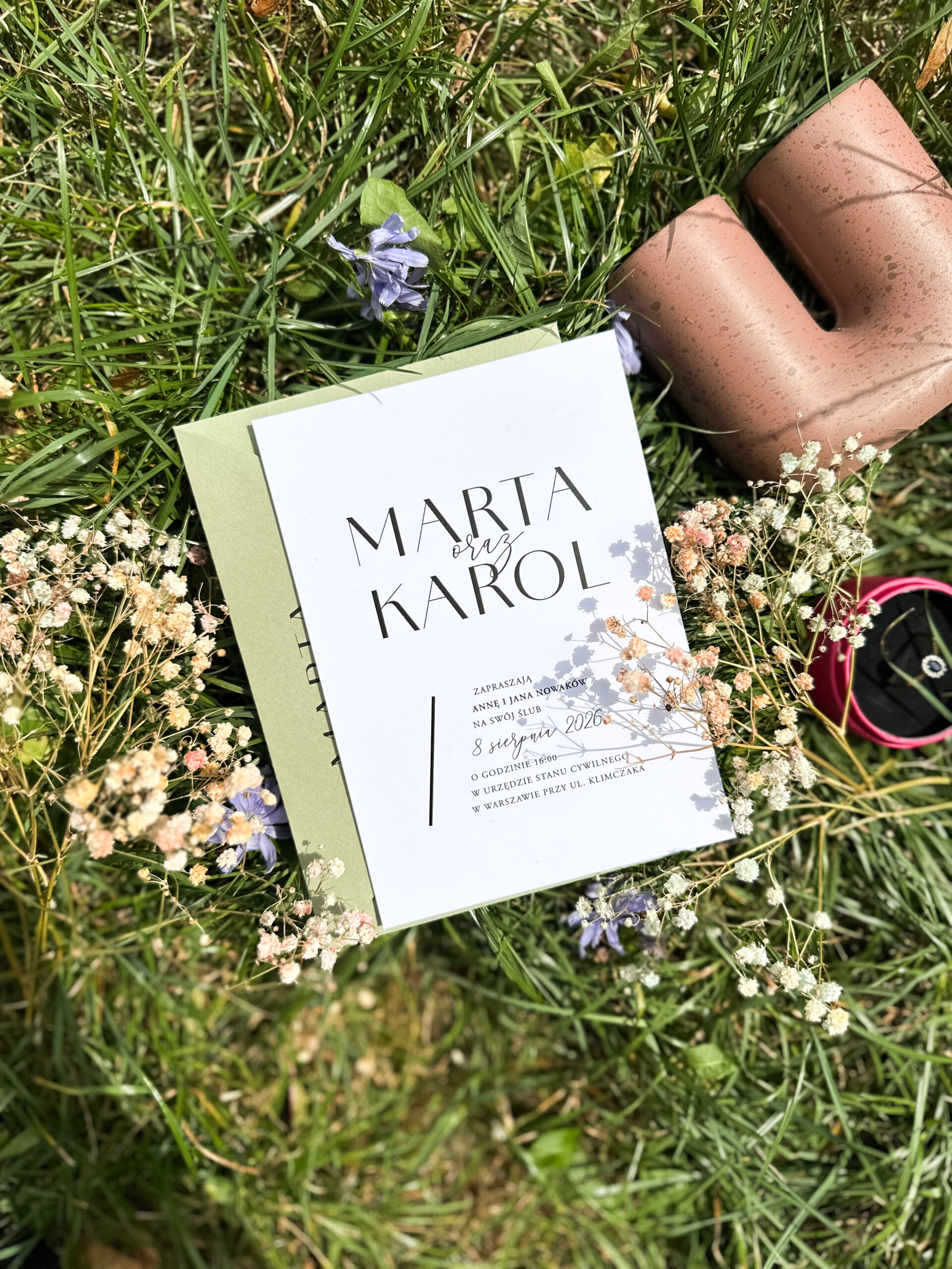 Zaproszenia ślubne minimalistyczne, zaproszenia ślubne eleganckie, zaproszenia ślubne