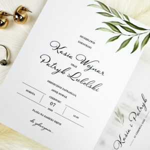 Zaproszenie ślubne minimalistyczne, zaproszenie ślubne z gałązką, zaproszenie ślubne botaniczne, zaproszenia ślubne z gałązką, zaproszenia ślubne boho, zaproszenia ślubne rustykalne